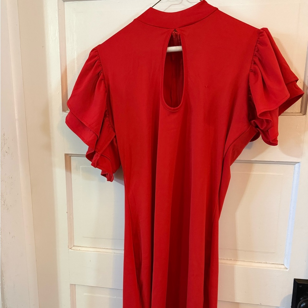 Elegant Red Midi Dress